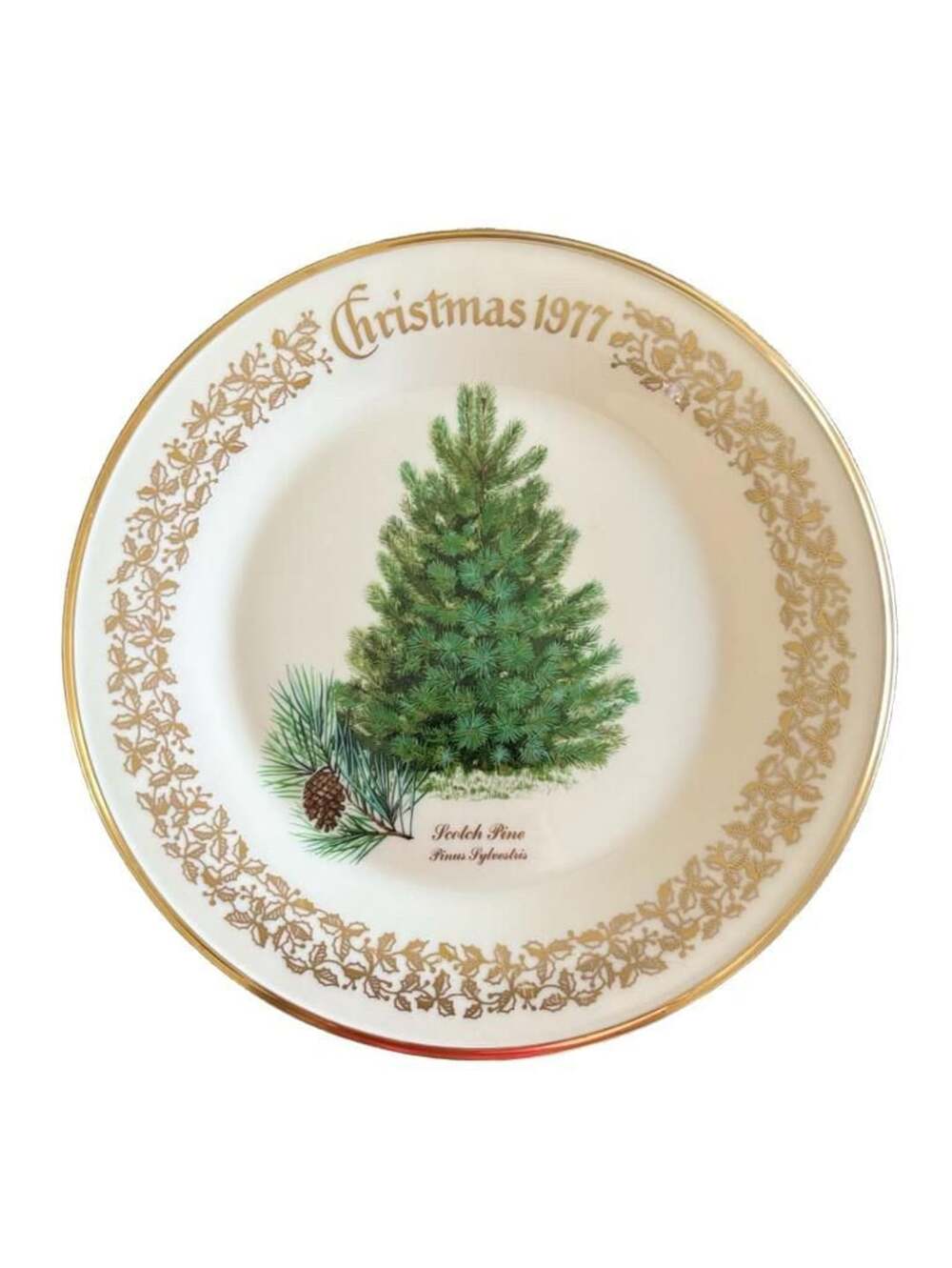 Lenox Christmas 1977 Scotch Pine Commemorative Plate